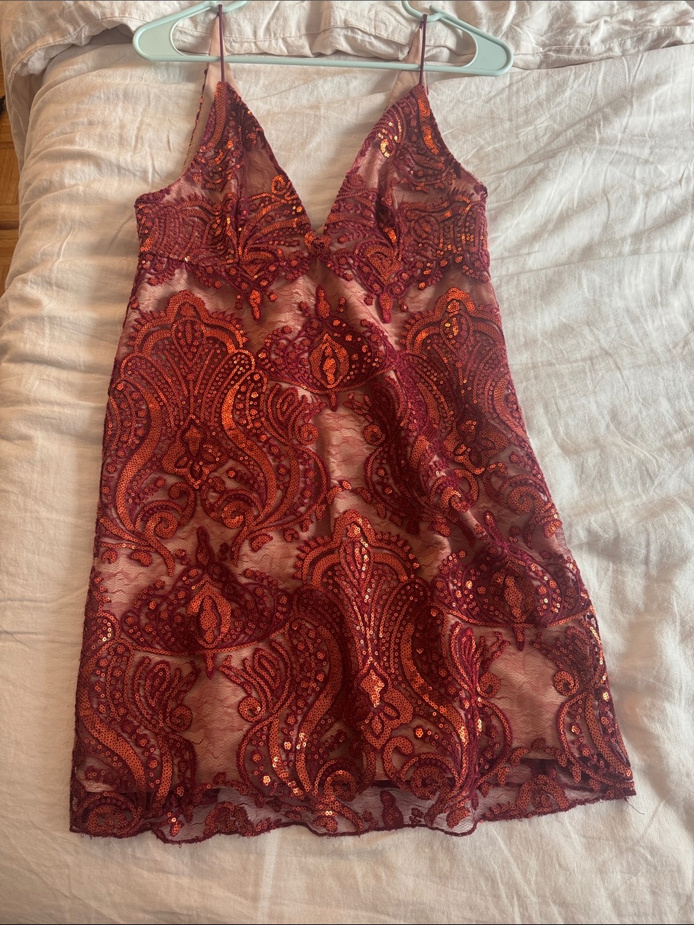 Free people night shimmers dress in red